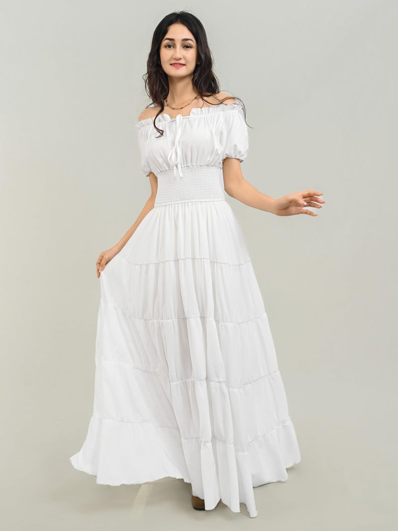 Zhitunemi Renaissance Costume Women Dress: Halloween Costumes Woman 2025 Renaissance Dresses - Halloween Party Theme Events White XS - Image 3
